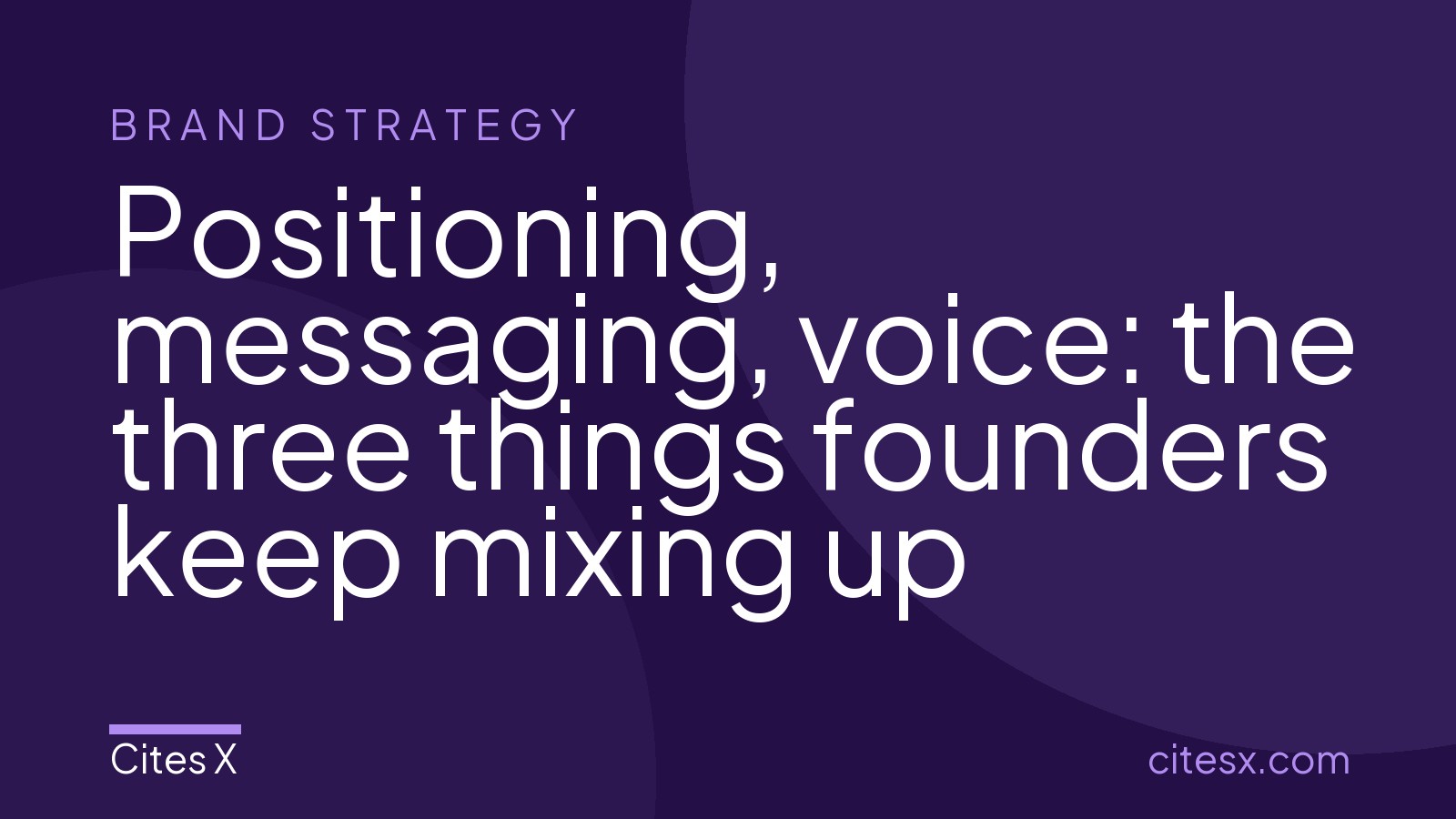 Positioning, messaging, voice: the three things founders keep mixing up