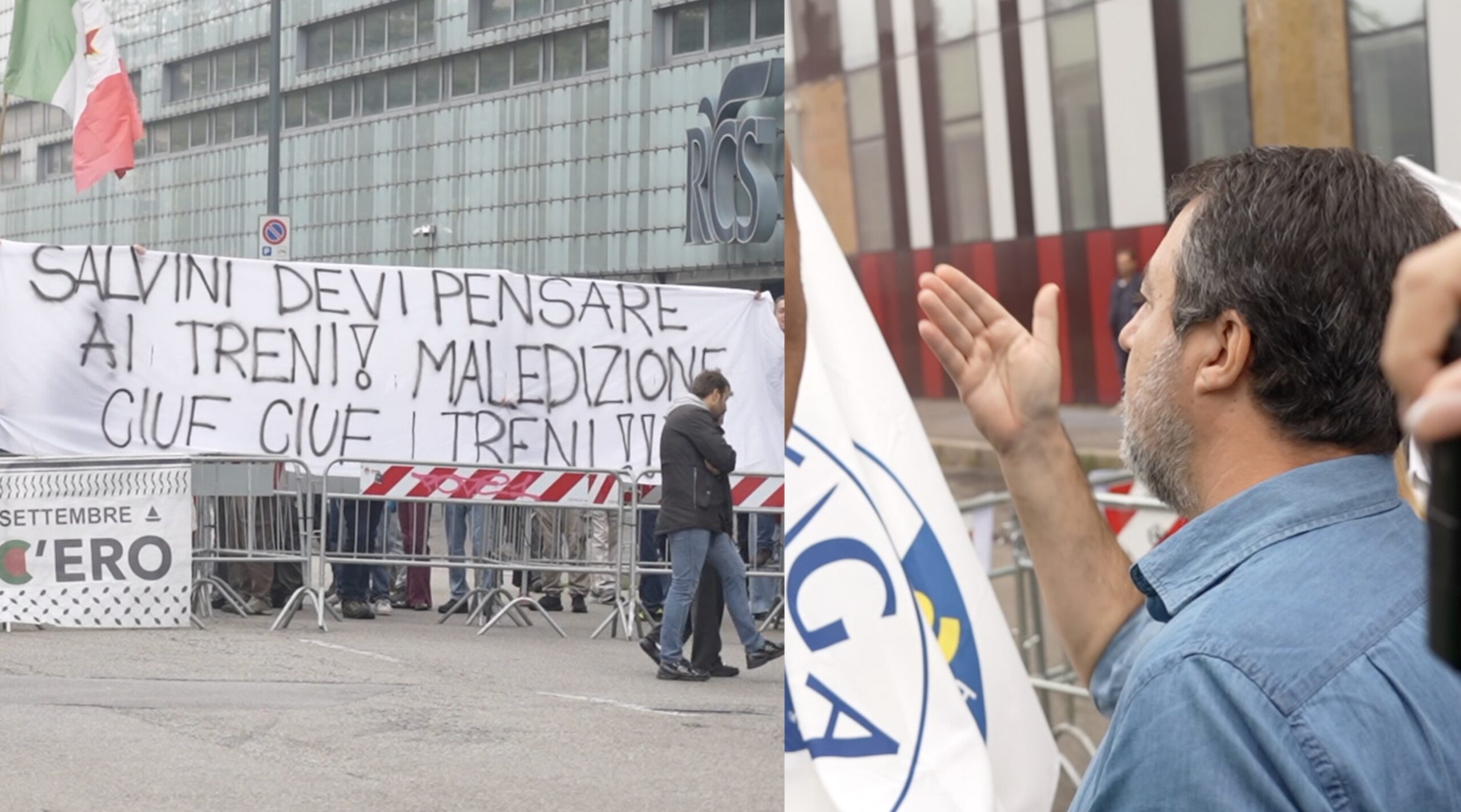Salvini e Sardone annunciano il presidio contro i centri sociali a Milano. Ma in piazza ci sono meno cinquanta persone. La risposta del Lambretta: “Pensi ai treni”